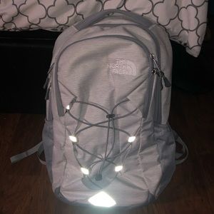 NorthFace bookbag light grey SOLD!